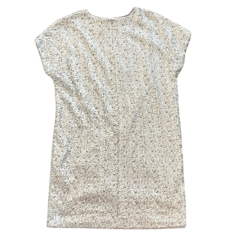 Aiden by Aiden Mattox Silver Sequins Biting Lips Cocktail Dress Size 2